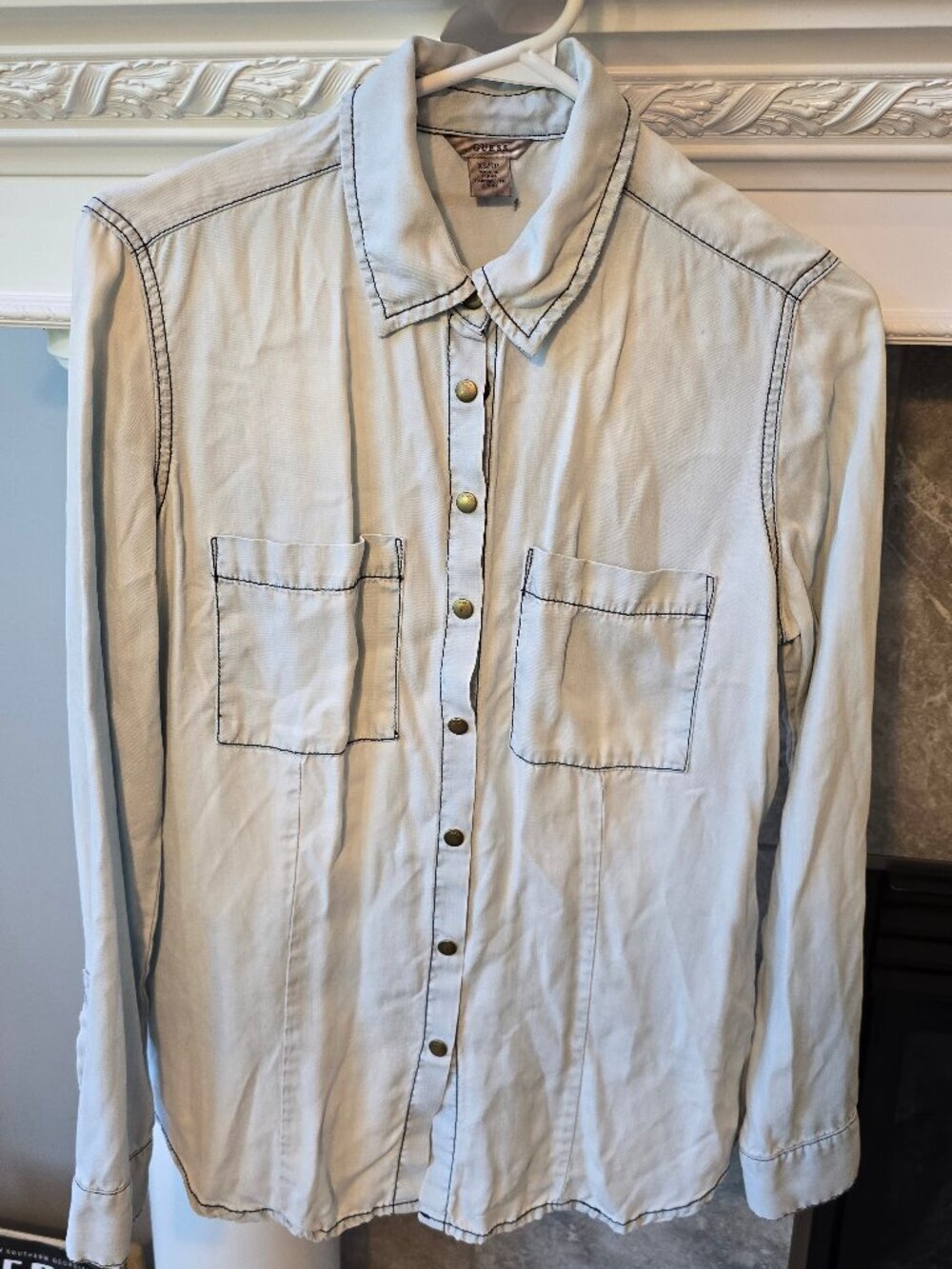Guess Marciano Tencel long sleeve snmap button-up wrinkle-resistant in XS
